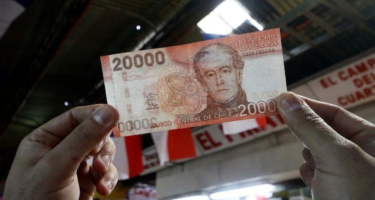billete de 20.000 con falla.