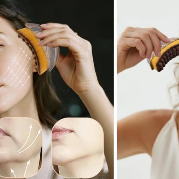 Cepillo facial de drenaje linfático viral con cerdas ultrasuaves.
