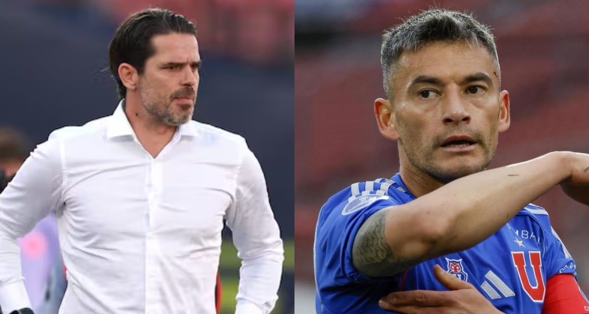 Charles Aránguiz en tenso cruce con Fernando Gago durante el Superclásico