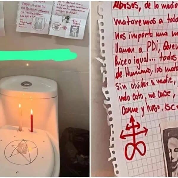 Fachada del Liceo de Mulchén tras suspensión de clases por amenazas.