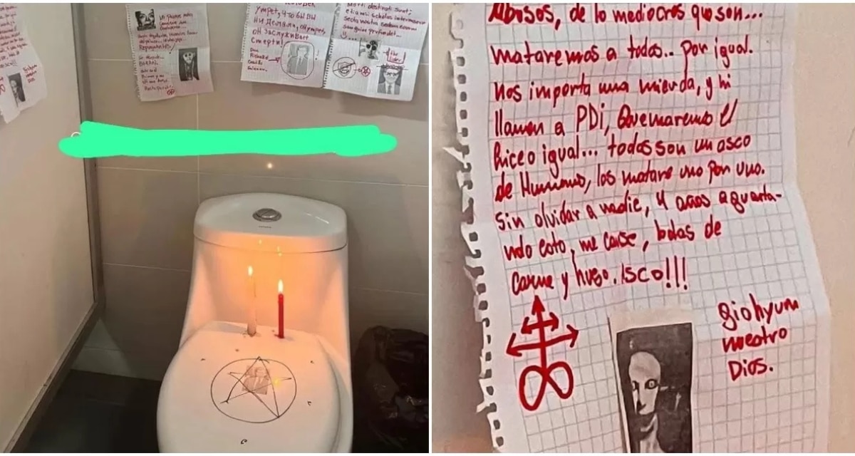 Fachada del Liceo de Mulchén tras suspensión de clases por amenazas.