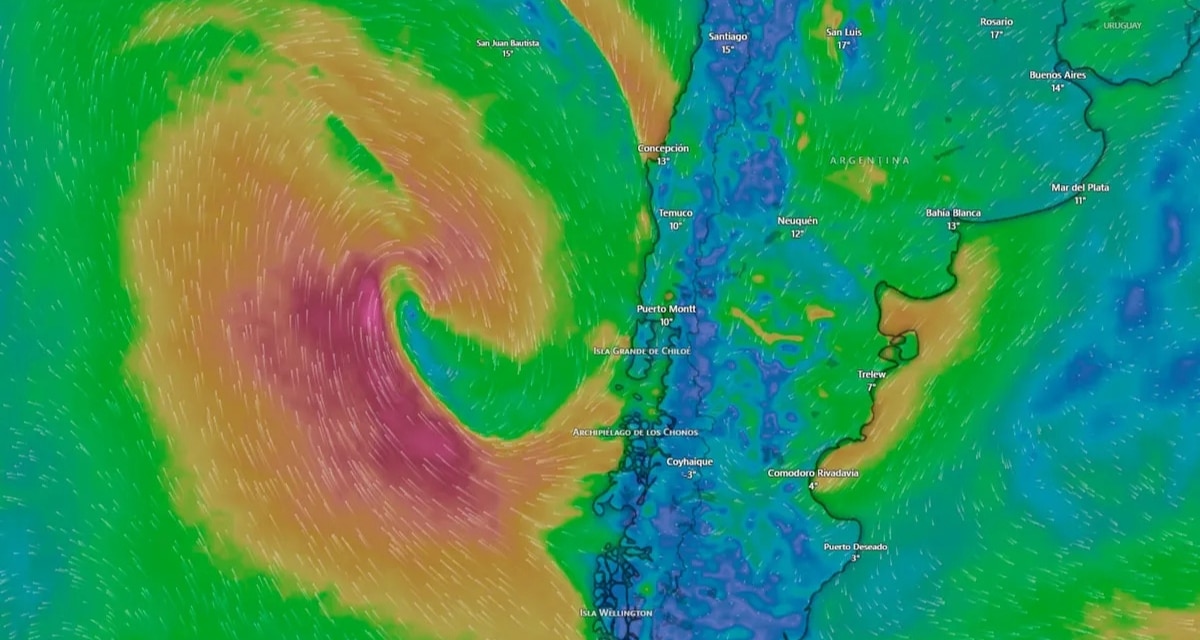 Alerta por río atmosférico y fuertes lluvias de hasta 200 mm en la zona sur de Chile