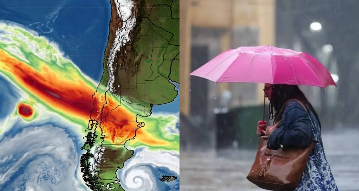 Río atmosférico y lluvias intensas pronosticadas para la zona sur del país