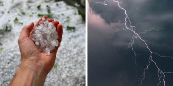 tormentas eléctricas en cinco regiones del país.