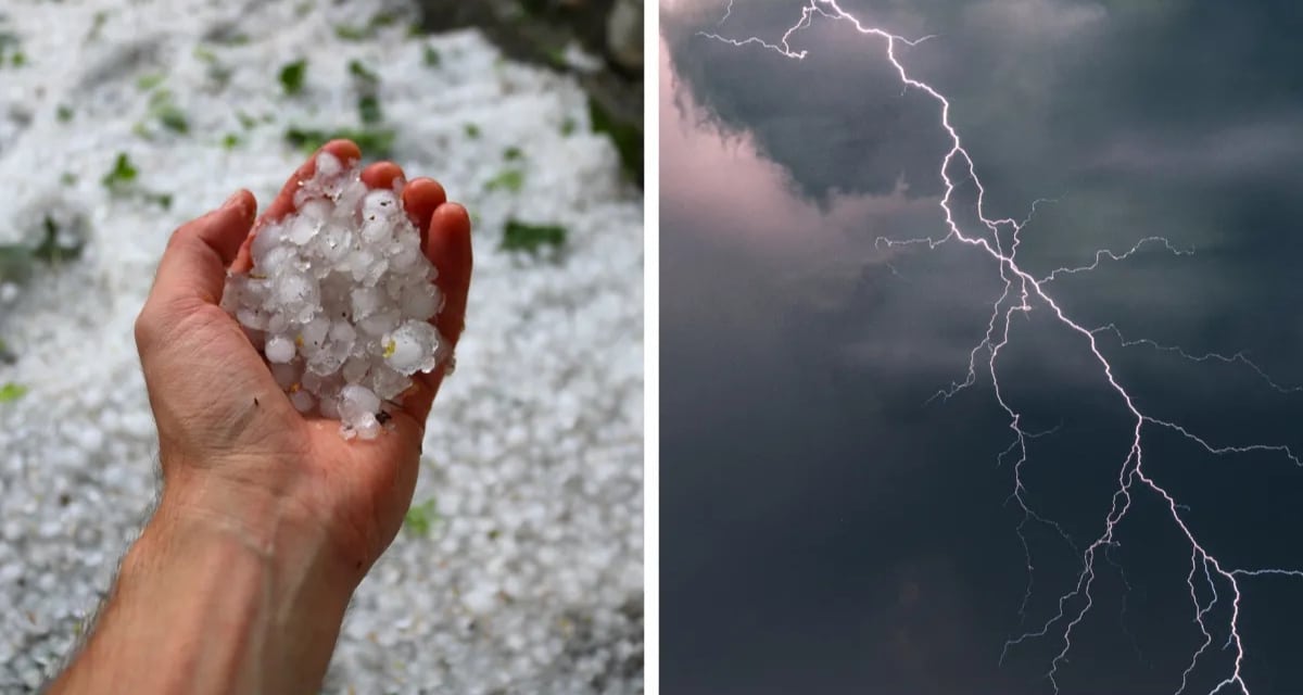 tormentas eléctricas en cinco regiones del país.