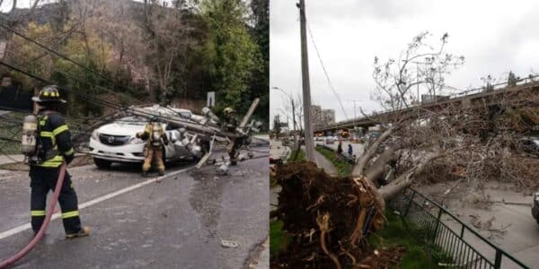 Fuertes ráfagas de viento catabático en Santiago durante la mañana