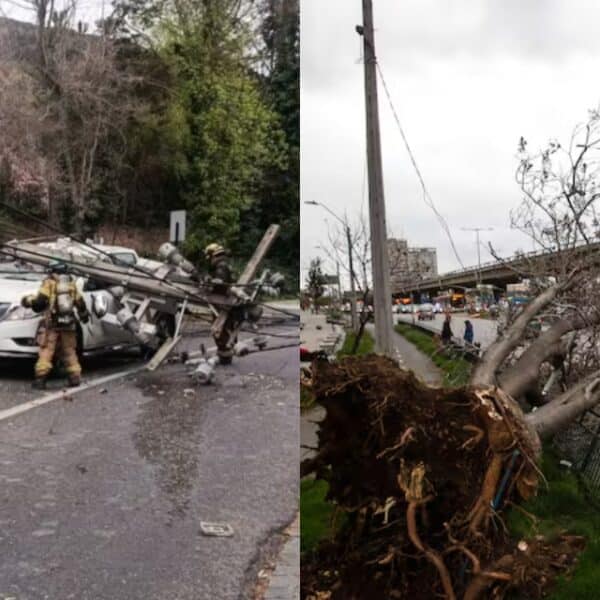 Fuertes ráfagas de viento catabático en Santiago durante la mañana