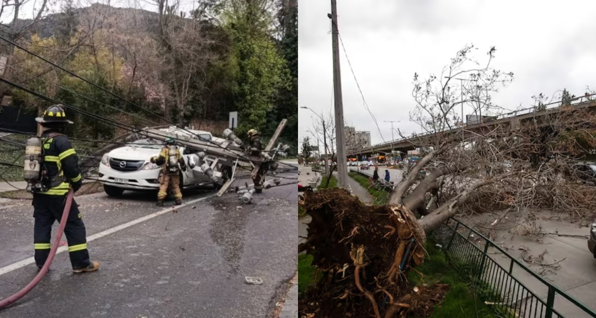 Fuertes ráfagas de viento catabático en Santiago durante la mañana