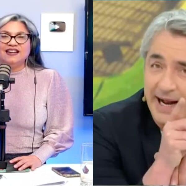 Alejandra Valle, panelista de La Voz de los que Sobran, durante una transmisión del matinal digital, donde la periodista arremetió contra José Luis Repenning de Canal 13 por sus dichos sobre la reforma de expulsiones tras el crimen del cabo Aguilera.
