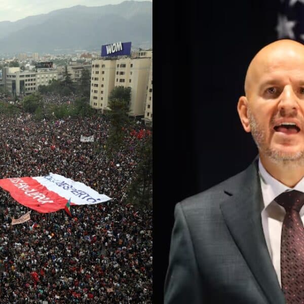 Brandon Judd, embajador de Estados Unidos en Chile, durante una actividad oficial en Santiago: el diplomático es cuestionado por sus declaraciones sobre el estallido social de 2019.