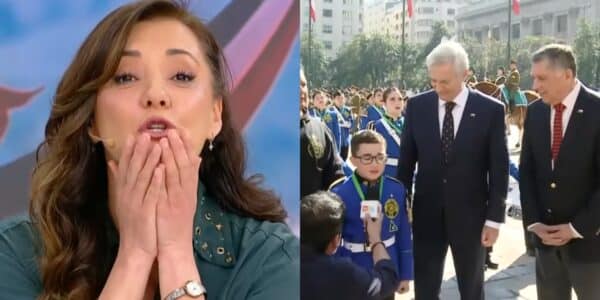 José Antonio Kast en La Moneda auxiliando a una estudiante desmayada durante el cambio de guardia