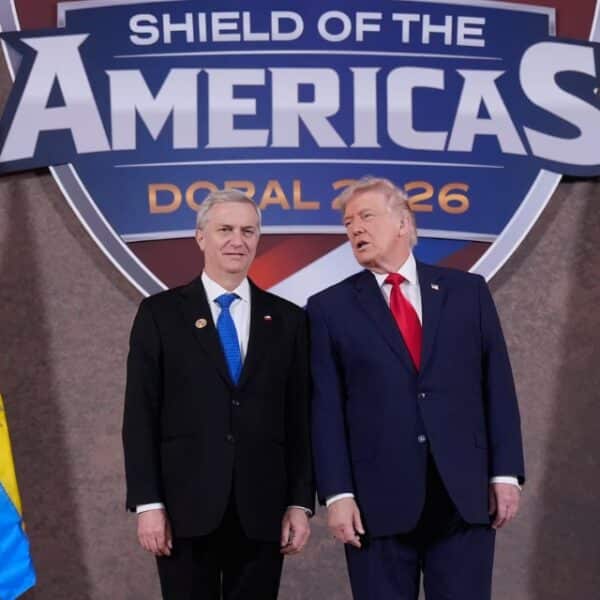 El Presidente José Antonio Kast durante su gira en Nueva York, en medio del debate por la adhesión de Chile al Escudo de las Américas