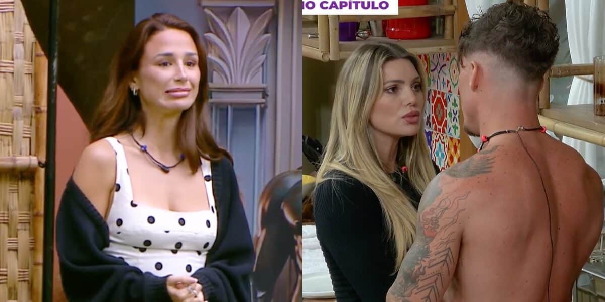 Faloon Larraguibel con expresión de visible molestia durante un cara a cara en el reality show de Mega