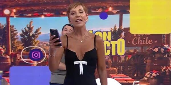 Fran García-Huidobro durante su salida de libreto en Plan Perfecto, donde le envió un recado a Hugo Valencia.