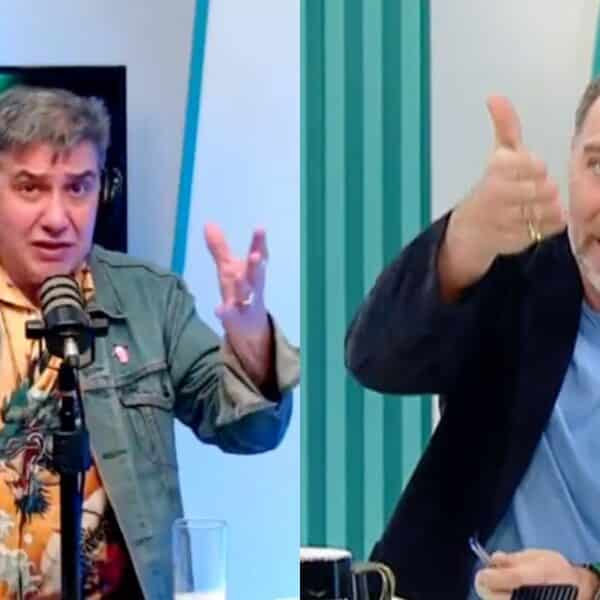 Composición fotográfica dividida que muestra a Jaime Coloma hablando en un micrófono y a José Antonio Neme en un estudio de televisión