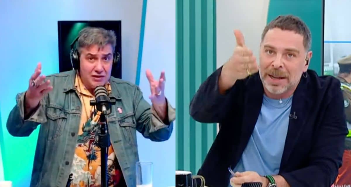 Composición fotográfica dividida que muestra a Jaime Coloma hablando en un micrófono y a José Antonio Neme en un estudio de televisión