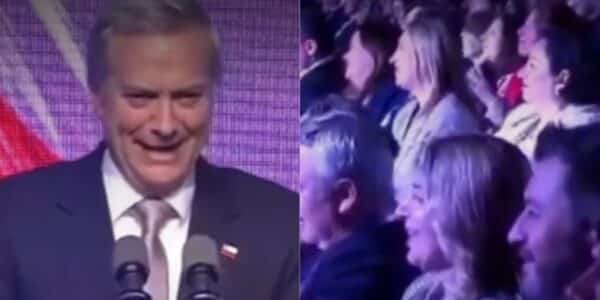 José Antonio Kast en el Foro Madrid dando su discurso inaugural en Las Condes