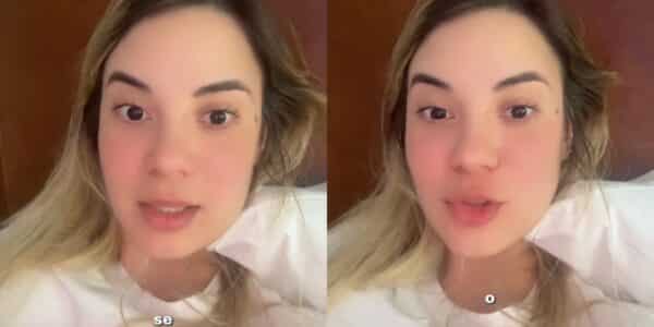 Joven venezolana grabando un video sobre su experiencia caminando por las calles de Santiago de Chile