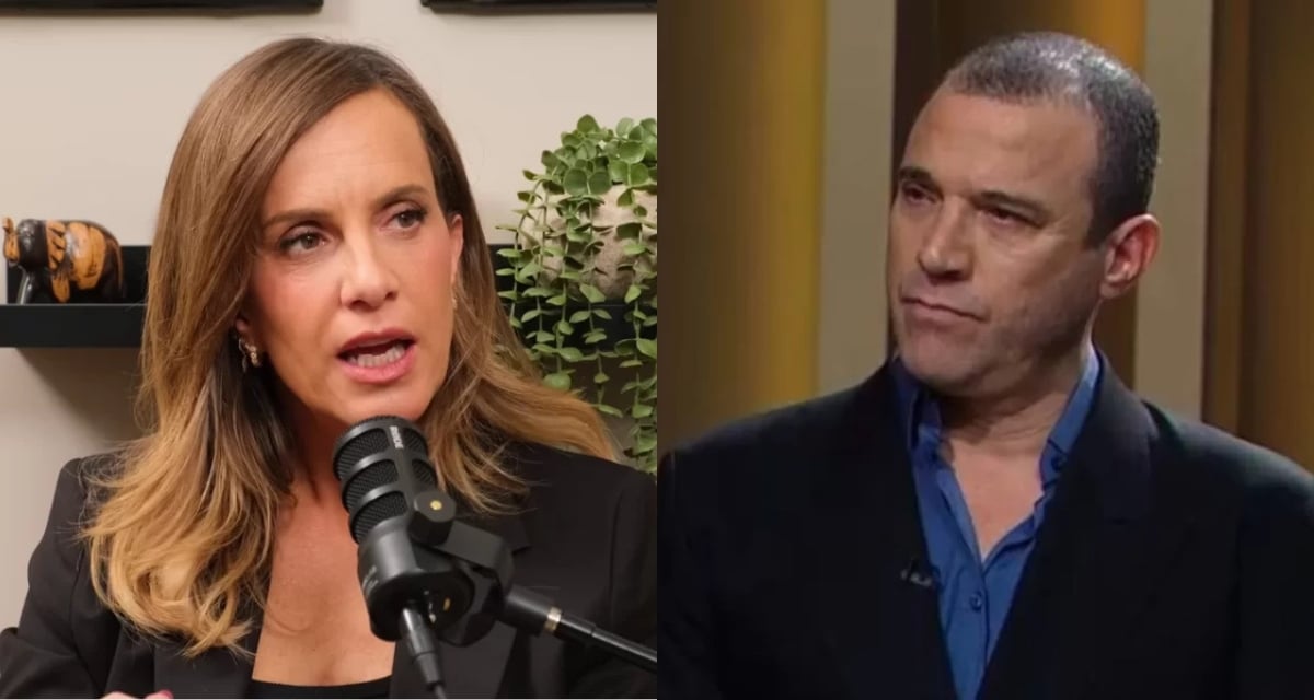 Julián Elfenbein y Diana Bolocco durante una grabación de The Voice Chile, programa donde trabajaron juntos antes de que la animadora asumiera la conducción del regreso de Pasapalabra a Chilevisión.