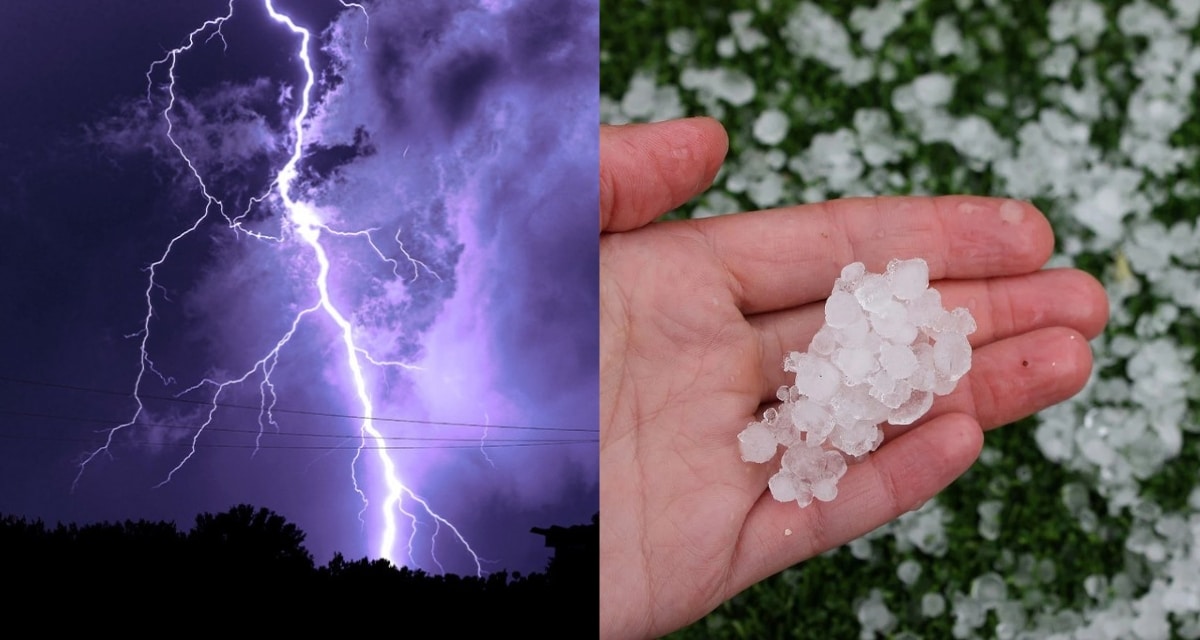 Nubes de tormenta sobre una zona de Chile durante el paso de un sistema frontal con lluvias y actividad eléctrica.