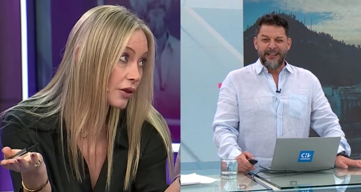 Marcela Vacarezza debatiendo sobre la licencia de Rafael Cavada en el panel de Hay que decirlo