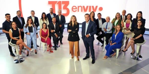 La periodista Mariabelén Briones durante su despedida de Canal 13 tras seis años, antes de iniciar estudios en España.