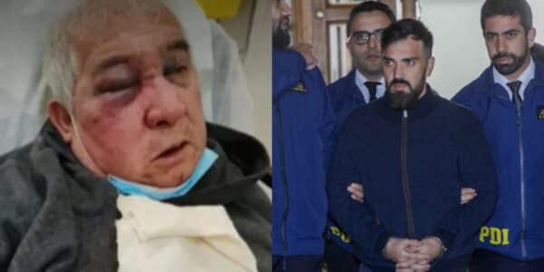 Martín de los Santos, imputado por la golpiza a un conserje en Vitacura, tras su extradición desde Brasil a Chile.