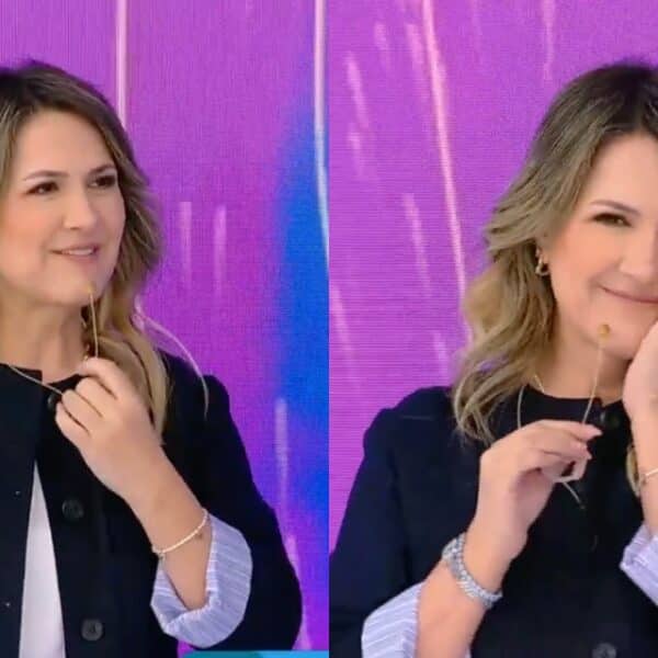 Michelle Adam durante una emisión de Tu Día, antes de retirarse para acompañar a sus hijos en sus presentaciones escolares de Fiestas Patrias.