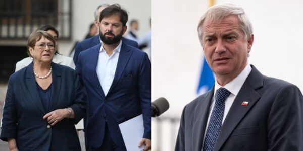 Michelle Bachelet y Gabriel Boric en una imagen de archivo, los expresidentes que emitieron una declaración conjunta por la adhesión de Chile al Escudo de las Américas