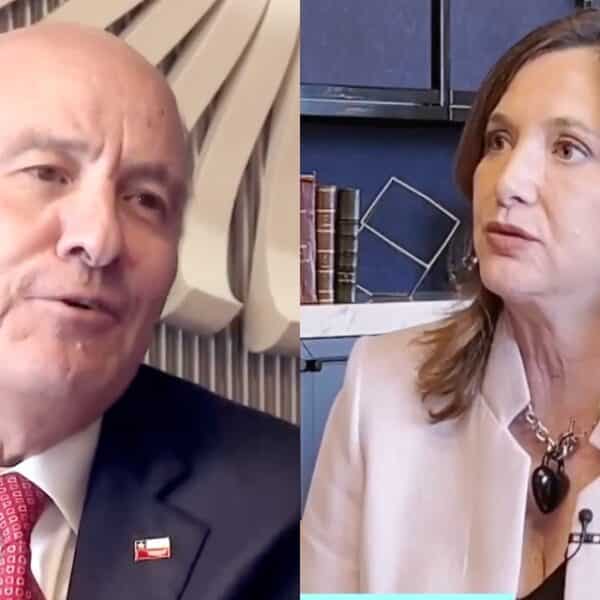 El ministro de Hacienda, Jorge Quiroz, durante su entrevista con Mónica Pérez en el matinal de Canal 13