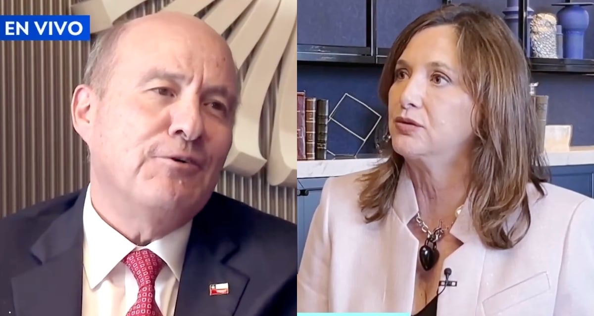 El ministro de Hacienda, Jorge Quiroz, durante su entrevista con Mónica Pérez en el matinal de Canal 13