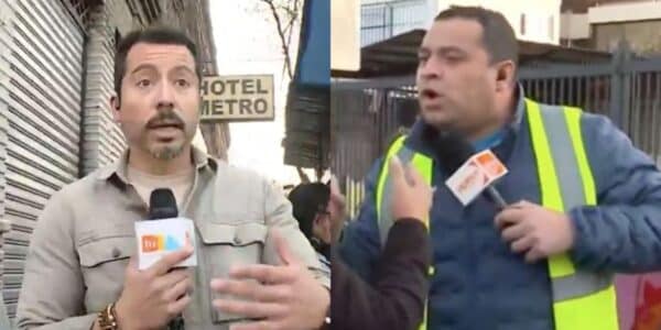 Tenso momento en vivo entre los noteros Tomás Cancino de Contigo en la Mañana y Rodrigo Pérez de Tu Día durante un allanamiento en Independencia