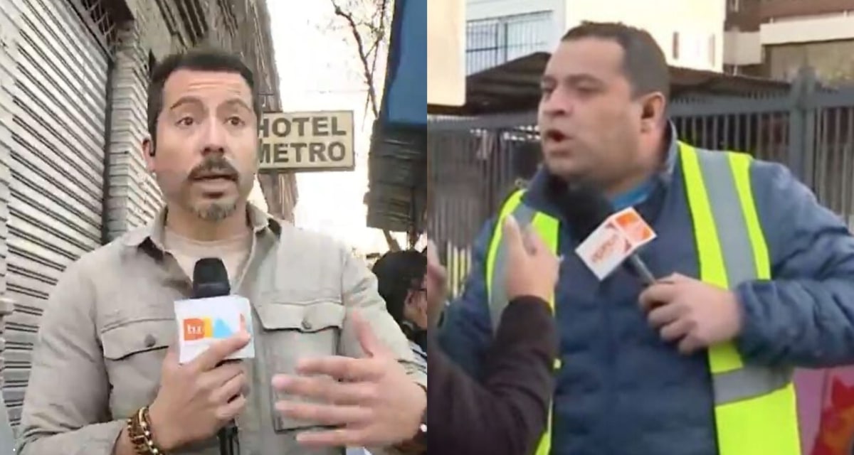 Tenso momento en vivo entre los noteros Tomás Cancino de Contigo en la Mañana y Rodrigo Pérez de Tu Día durante un allanamiento en Independencia