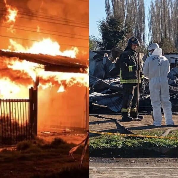 Familiares de las víctimas del incendio del hogar El Edén de Pitrufquén a las afueras del Servicio Médico Legal de Temuco.