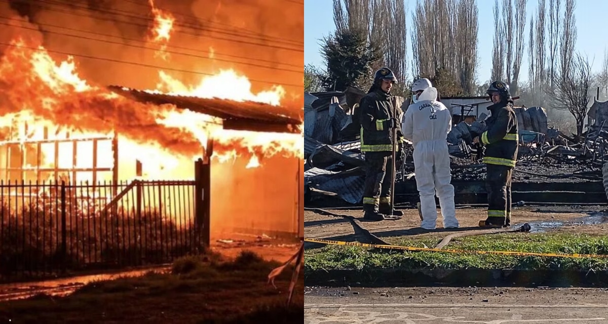 Familiares de las víctimas del incendio del hogar El Edén de Pitrufquén a las afueras del Servicio Médico Legal de Temuco.