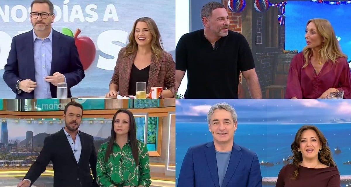 Karen Doggenweiler y José Antonio Neme en el set de Mucho Gusto, matinal líder del rating