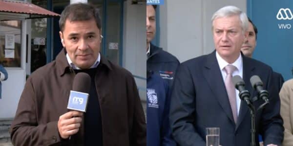 El periodista Roberto Saa informando en vivo con expresión de desconcierto y molestia