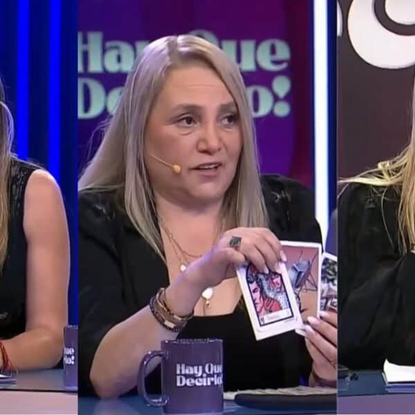 Latife Soto en el panel de ¡Hay que decirlo! de Canal 13, donde leyó las cartas sobre la supuesta crisis de Sammis Reyes y Emilia Dides.