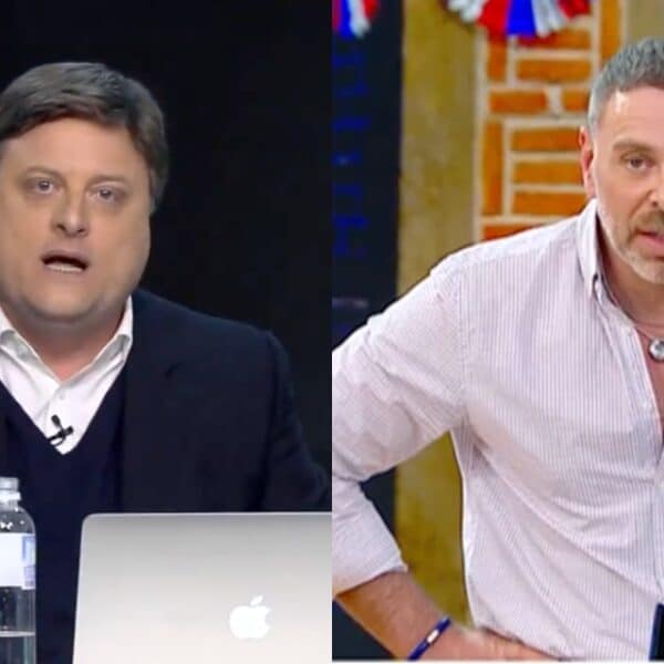 Sebastián Alemparte en el panel del programa Sin Filtros durante una transmisión en vivo, donde el abogado alertó sobre el clima contra el Presidente José Antonio Kast en las fondas de Fiestas Patrias.