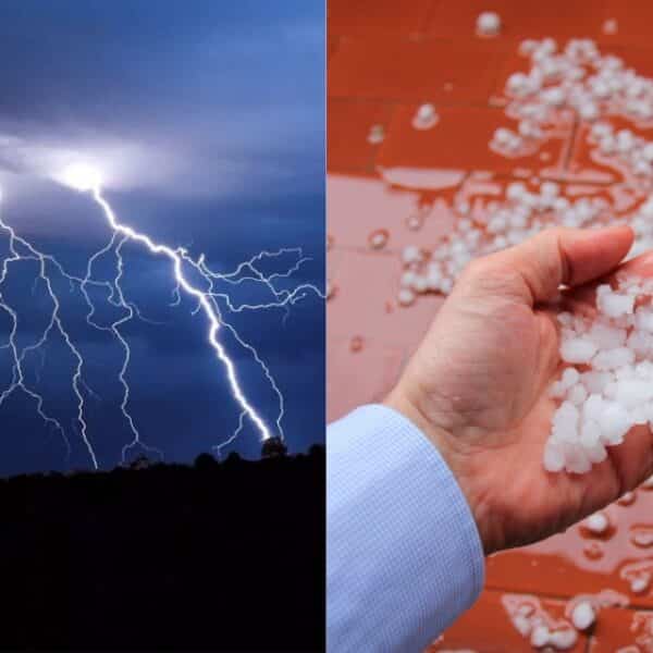 Aviso de la Dirección Meteorológica de Chile por probables tormentas eléctricas, chubascos y granizo en cinco regiones de la zona central, incluida la Región Metropolitana.