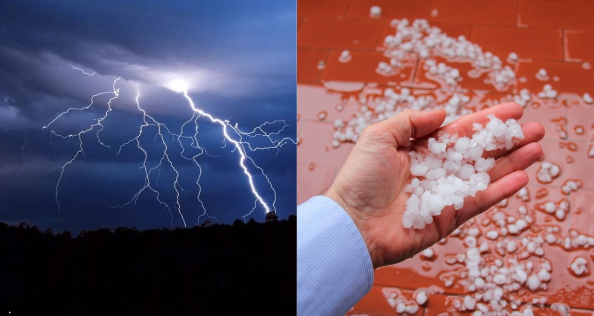 Aviso de la Dirección Meteorológica de Chile por probables tormentas eléctricas, chubascos y granizo en cinco regiones de la zona central, incluida la Región Metropolitana.