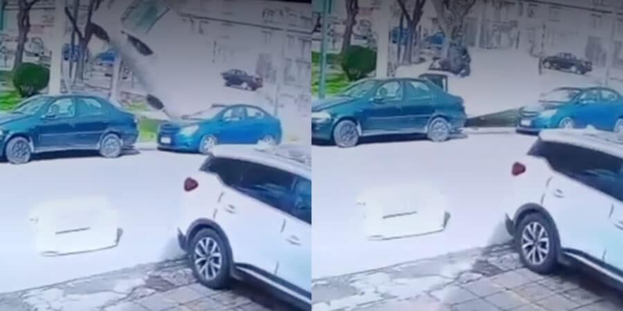 Vehículo volcado en Independencia tras persecución de Carabineros a delincuentes que robaron cigarrillos
