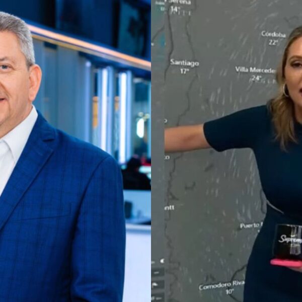 imagen general de Allison Göhler en un contexto televisivo, relacionada con el debate sobre el pronóstico del tiempo.