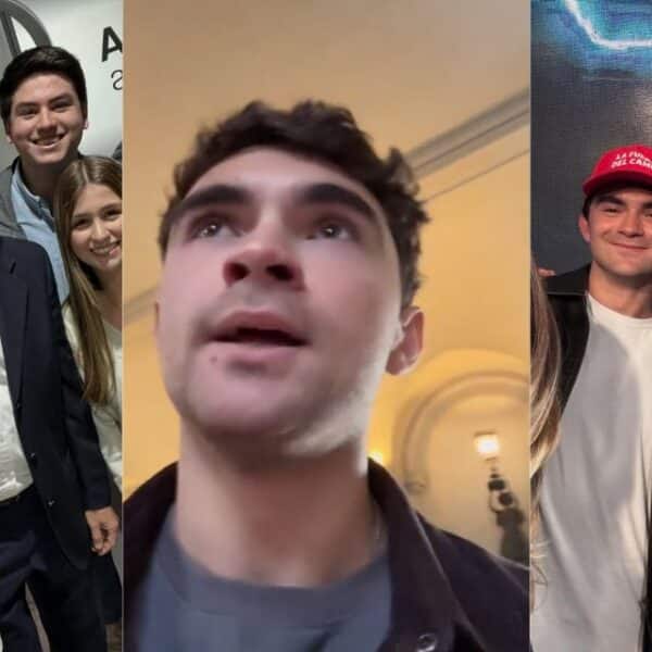 Borja Yáñez, estudiante de Derecho de la UC y dirigente del Movimiento Gremial, llamó a la contramarcha frente a la marcha de la Confech y terminó agredido por manifestantes.