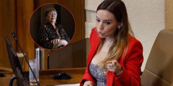 Camila Flores durante una actividad en el Senado en medio del debate político por el futuro presidencial de Michelle Bachelet.