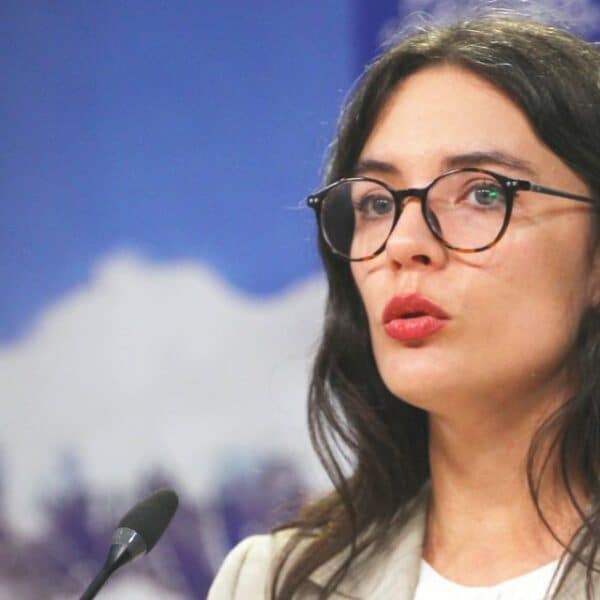 Camila Vallejo durante una intervención pública en medio del debate sobre el futuro de la izquierda chilena.