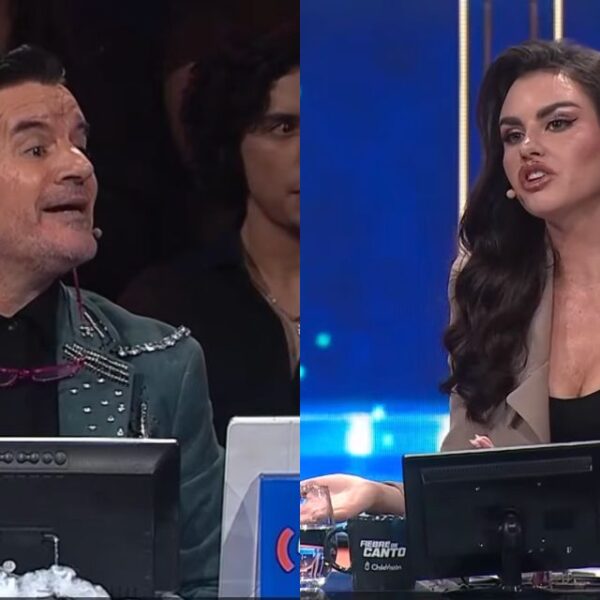 Emilia Dides en el panel del jurado de Fiebre de Canto