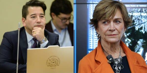 Evelyn Matthei durante una actividad pública en medio de la controversia generada por las declaraciones de Javier Olivares.