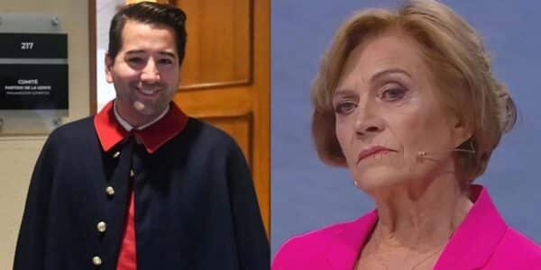 Evelyn Matthei durante una intervención pública en medio de la controversia con Javier Olivares y Rodolfo Carter.