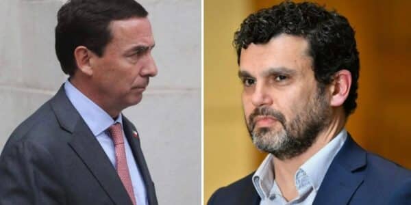 Jaime Bassa durante una intervención pública en el Congreso, en medio de su enfrentamiento político con el ministro Fernando Rabat.